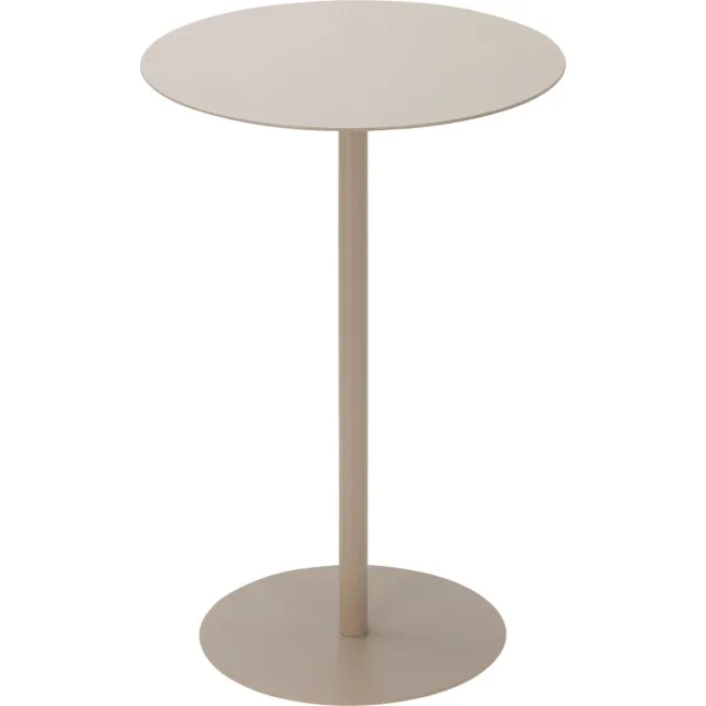 Home & Styling Bijzettafeltje Lugano - beige - D35x H53 cm - metaal - plantenpot verhoger - koffie en lampjes tafel