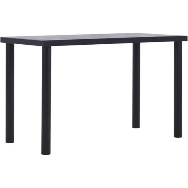 vidaXL Eettafel - 120x60x75 - cm - MDF - zwart - en - betongrijs