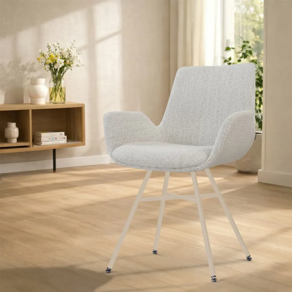 Nolon Noa-Eef eetkamerstoel beige gemêleerd - beige onderstel, foto 3