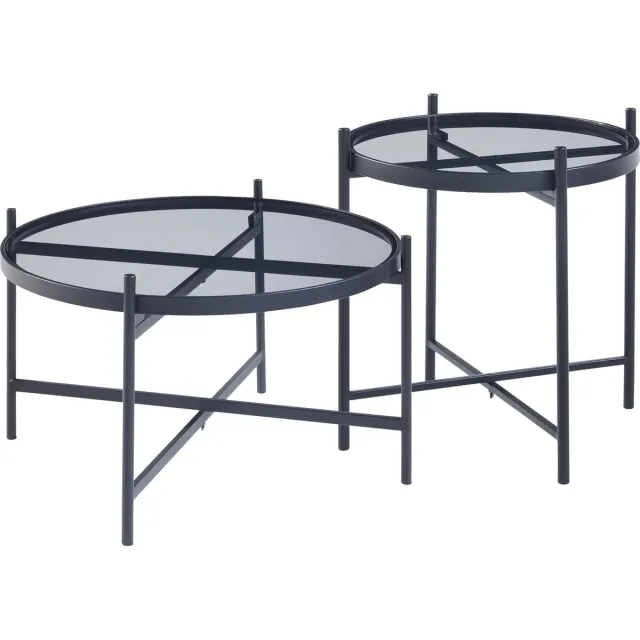 en.casa Salontafel Lier set van 2 zwart [en.casa]