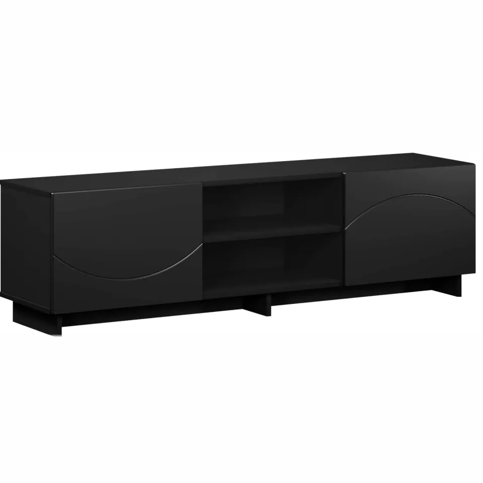 vidaXL TV-standaard 140 x 34,5 x 40 cm Zwart Bewerkt hout, foto 3