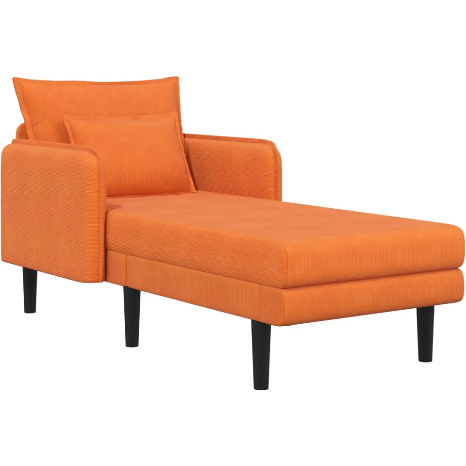 vidaXL Grote chaise longue Oranje Katoenen stof