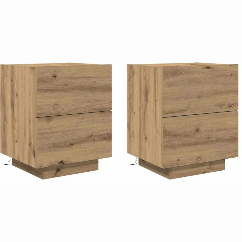 vidaXL Nachtkastje 2 st Artisan Eiken 45 x 40 x 55 cm Bewerkt hout