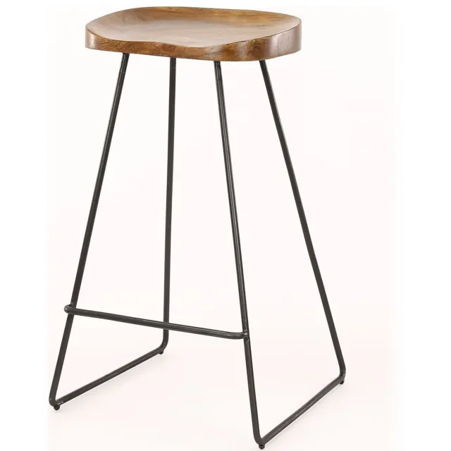Nest of Nora Set van 4 - Nest of Nora Barkruk Balo - Acaciahout met zwart frame - Donkerbruin