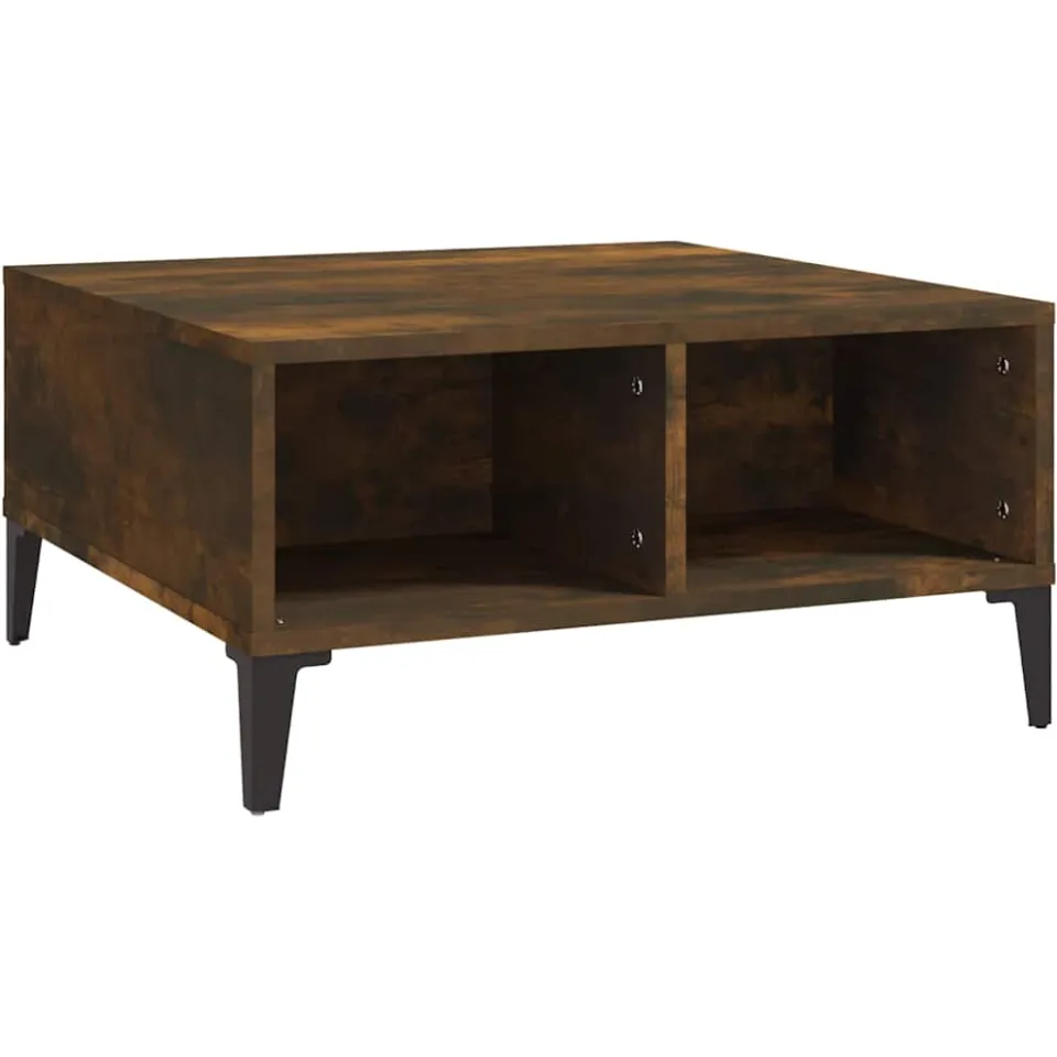 vidaXL Salontafel 60x60x30 cm bewerkt hout gerookt eikenkleurig, foto 3