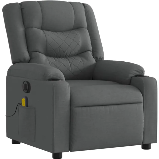 GranMaison Massagestoel - Relaxfauteuil - Zetel - Stof - 1 persoons - Met armleuning - Zeer comfortabel - Elektrisch - Donkergrijs