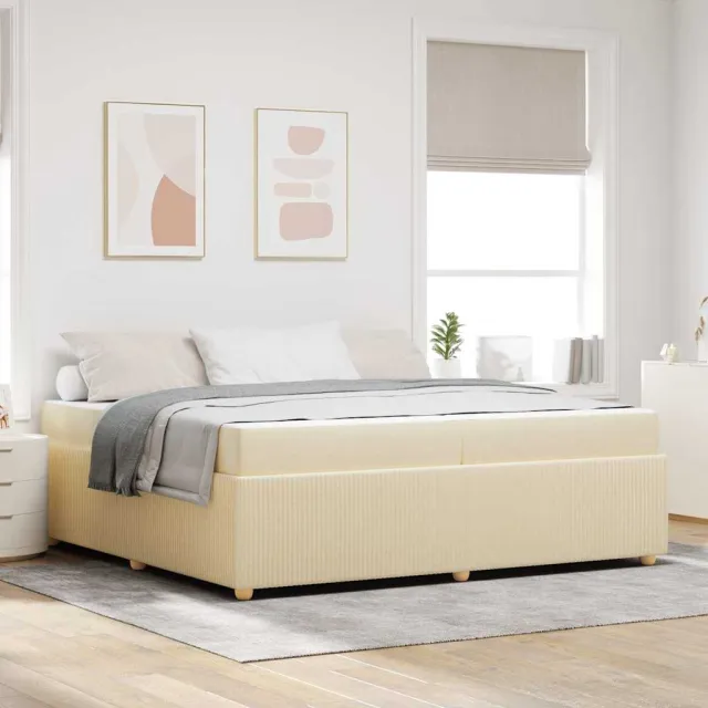 vidaXL Bedframe Crème 200 x 200 cm Stof