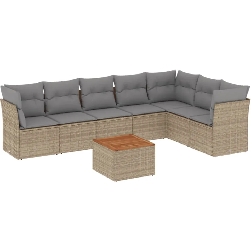 vidaXL Patio Sofa Set 7-zits Mix Beige en Lichtgrijs, foto 3