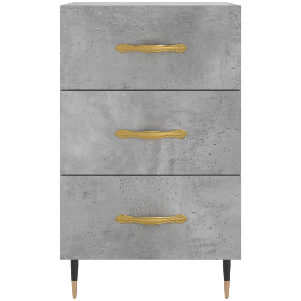 vidaXL Nachtkastje 40x40x66 cm bewerkt hout betongrijs grijs
