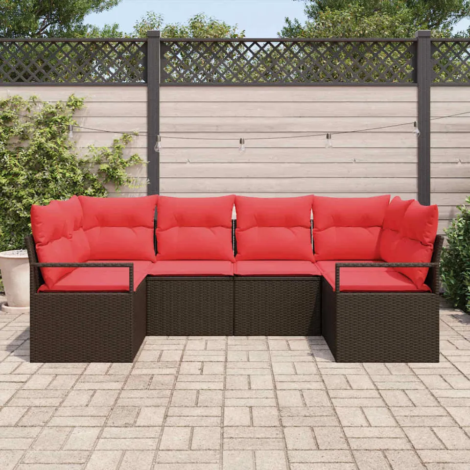 vidaXL Bankstel 6 st Bruin [Synthetisch]: Poly Rattan, foto 3