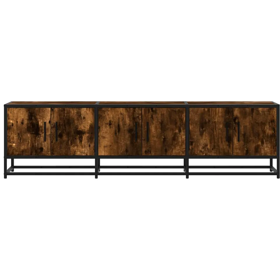 vidaXL Tv-meubel 150x35x41 cm bewerkt hout metaal gerookt eikenkleurig, foto 4