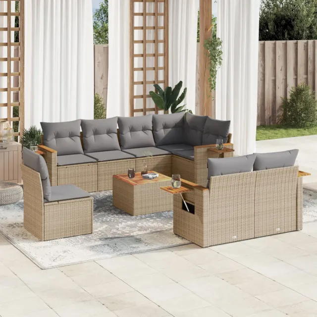 vidaXL Patio Sofa Set 8-zits Beige and Grey, foto 2