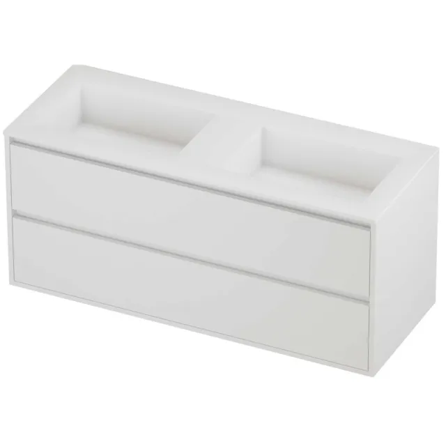 Proline Aristo Badmeubelset Polystone Elegant Greeploos 120x46x54 cm Mat Wit Mat White