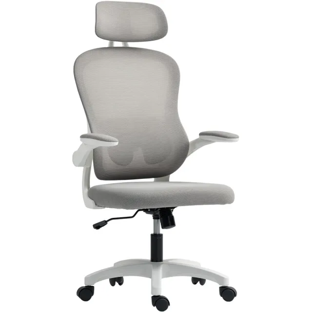 Homcom bureaustoel - mesh (100% polyester) - 64x62x115cm - grijs