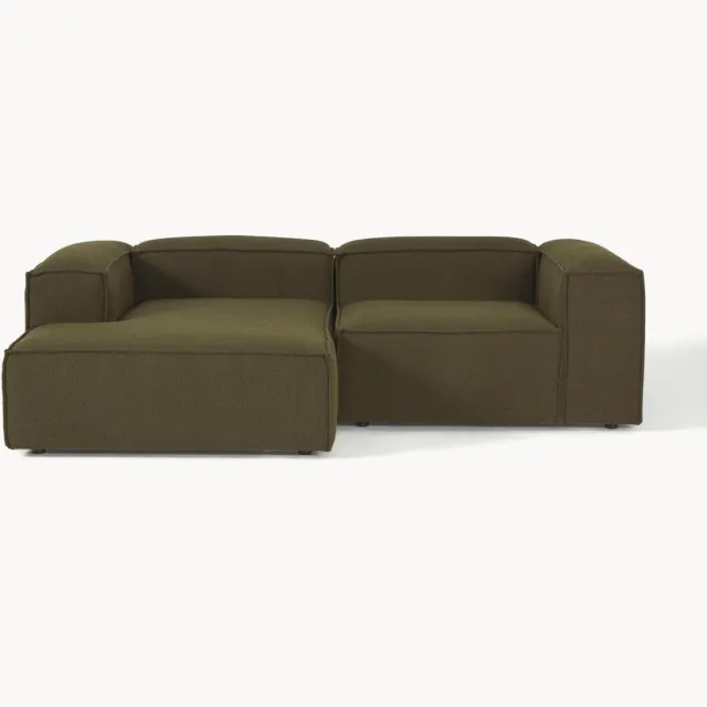 Westwing Collection Modulaire hoekbank Lennon (3-zits) van bouclé Groen
