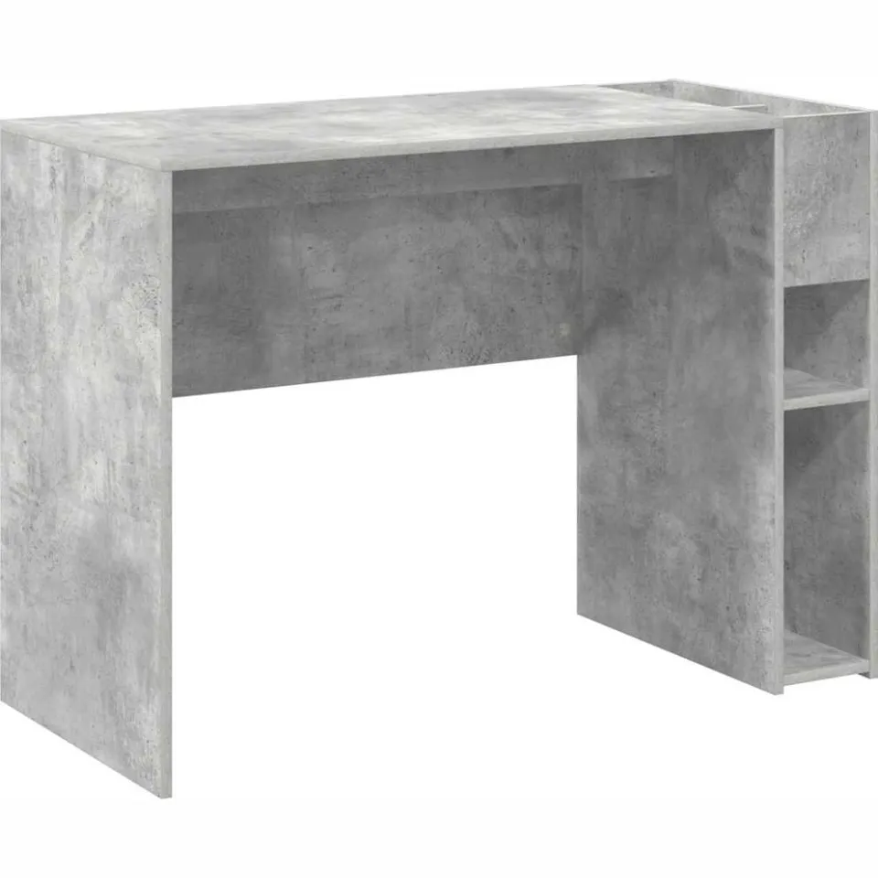 vidaXL Bureau Beton Grijs Bewerkt hout 109 x 50 x 78 cm, foto 3