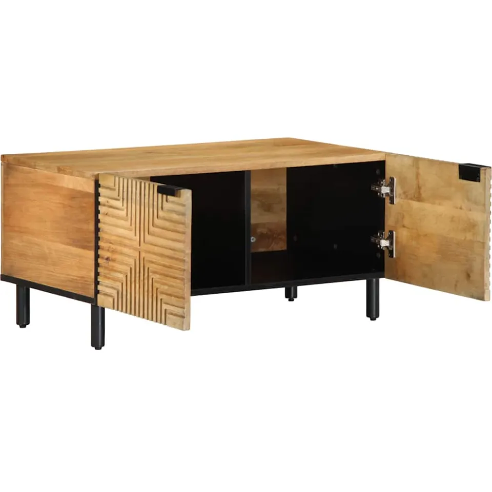 vidaXL Salontafel 80x50x40 cm massief mangohout bruin, foto 3
