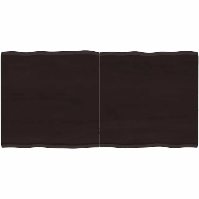 vidaXL Tafelblad natuurlijke rand 120x60x(2-4)cm eikenhout donkerbruin