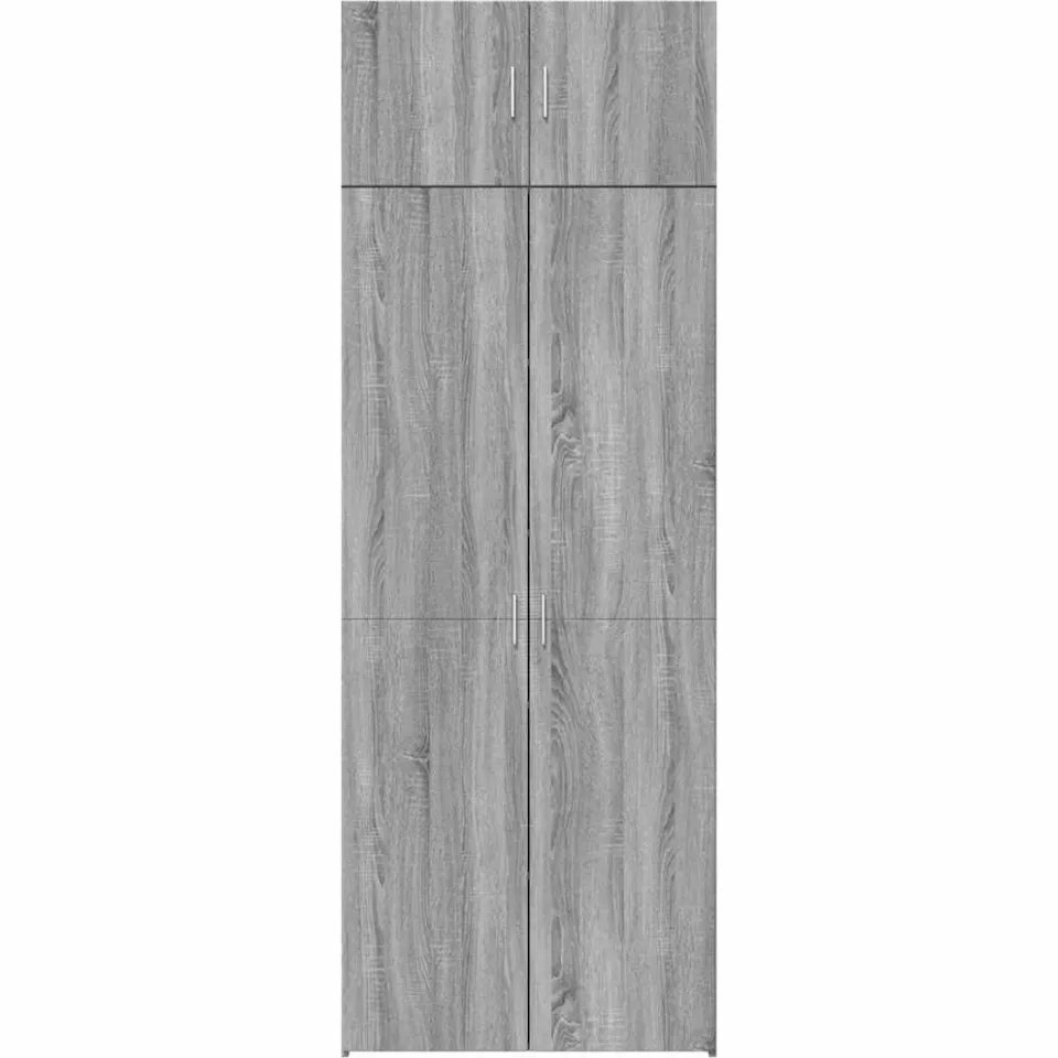 vidaXL Opbergkast 80x42,5x225 cm bewerkt hout grijs sonoma eikenkleur