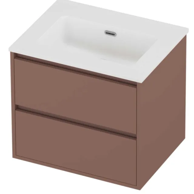 Proline Tribute Badmeubelset Porselein Elegant 60x46x54 cm Mat White Beauty Blush Rosé Goud