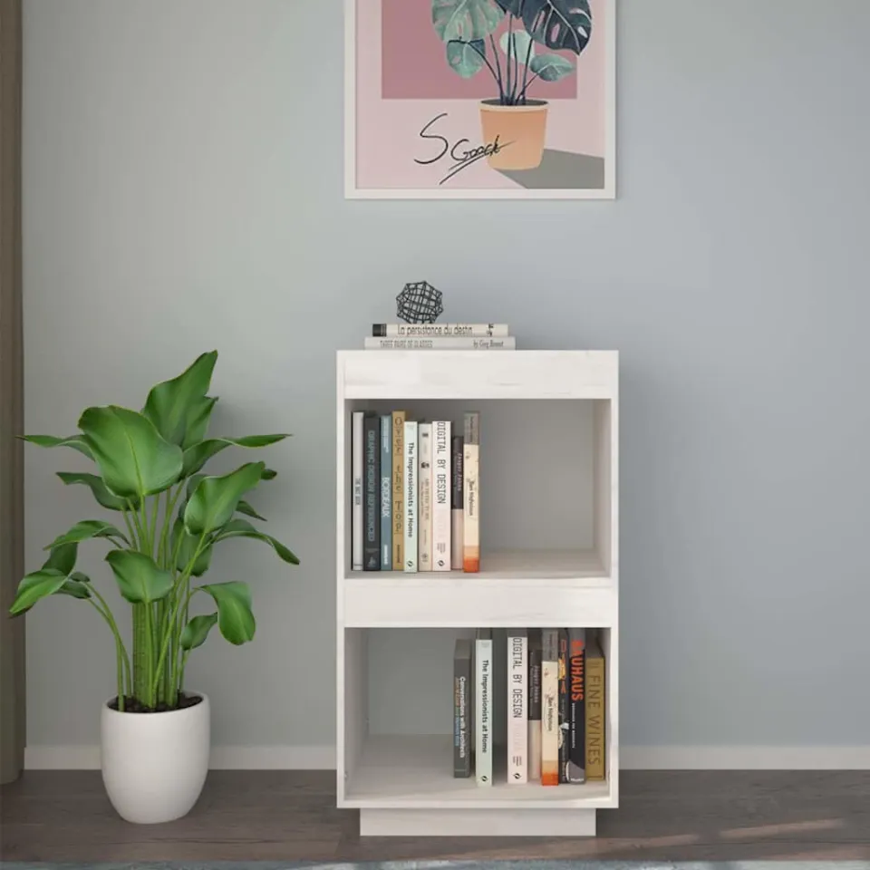 vidaXL Boekenkast 40x35x71 cm massief grenenhout wit, foto 3
