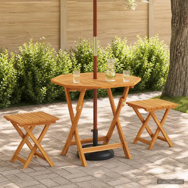 vidaXL Vouw Tuin Tafel Naturel 90 x 90 x 75 cm Massief Teakhout, foto 2