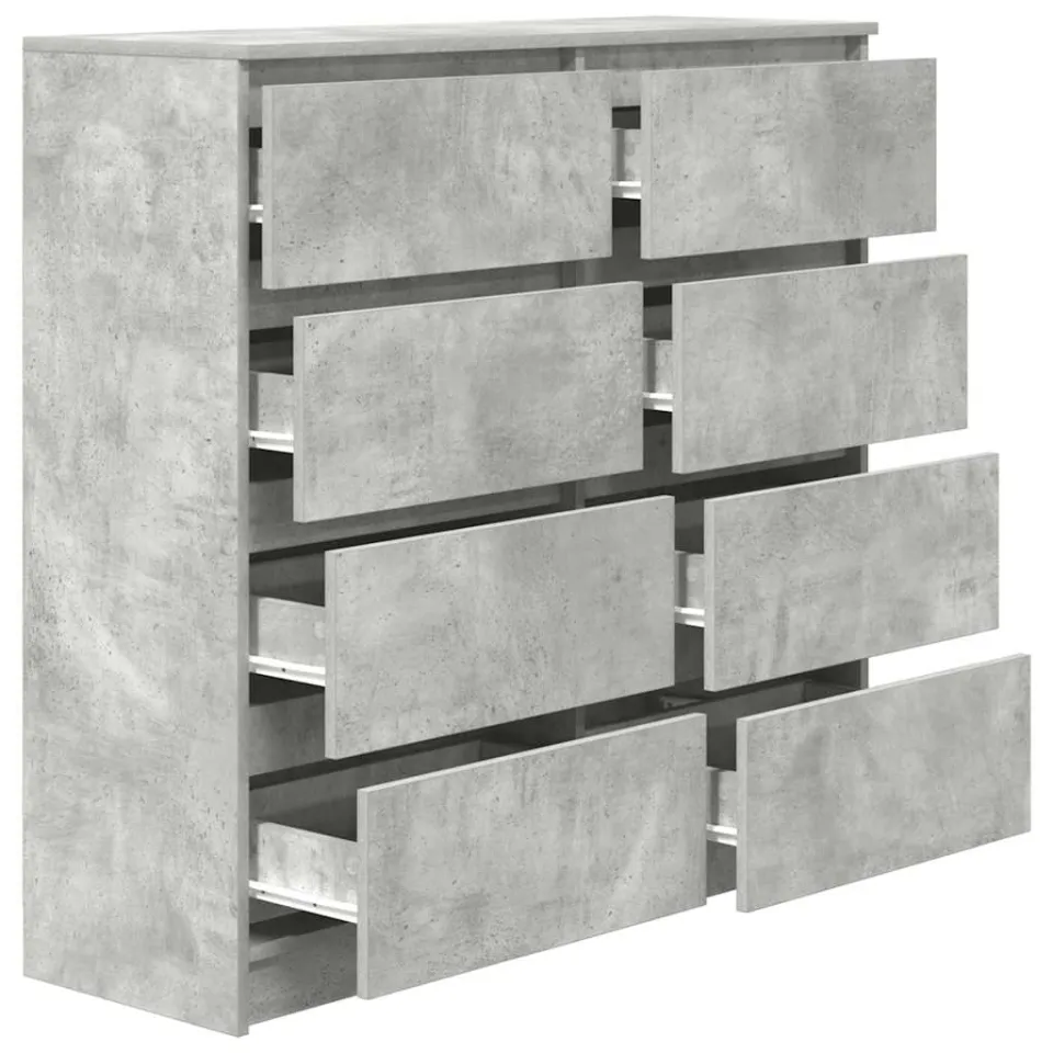 vidaXL Dressoir 100x35x99 cm bewerkt hout betongrijs grijs, foto 4