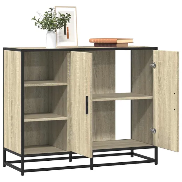 vidaXL Dressoir 92x35x76 cm bewerkt hout sonoma eikenkleurig Bruin