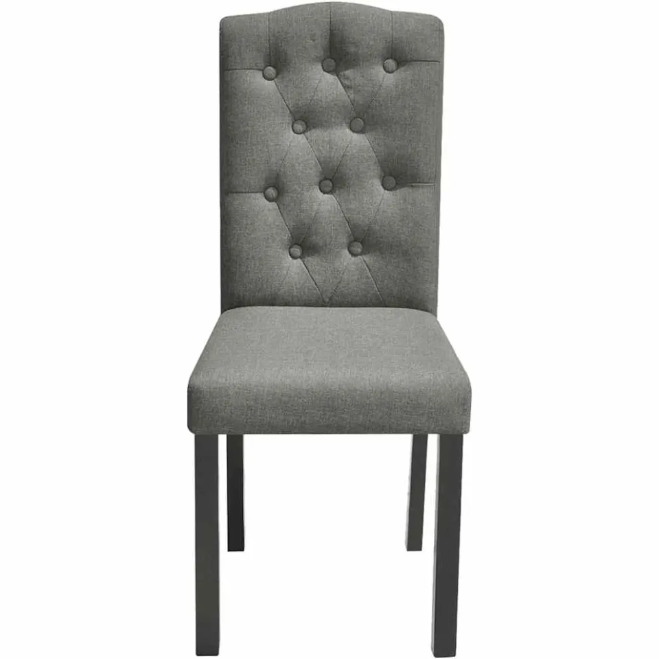 vidaXL Eetkamerstoelen 6 st stof grijs, foto 2