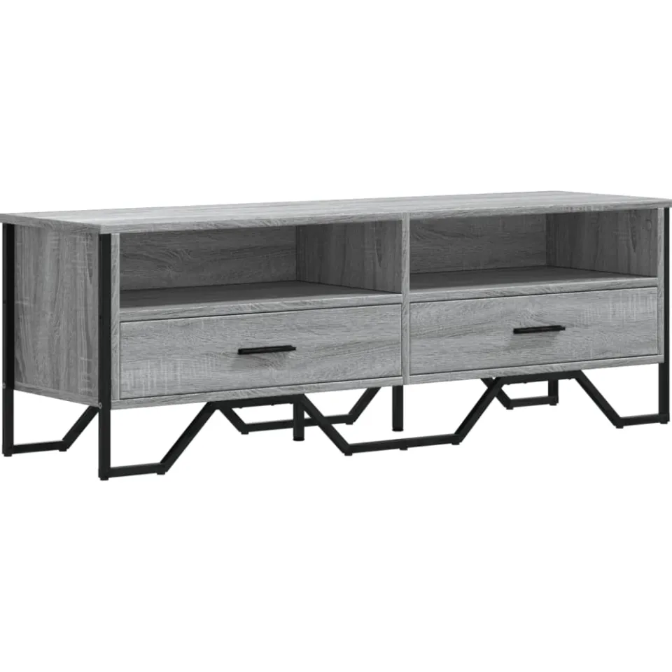 vidaXL Tv-meubel 122x34x41 cm bewerkt hout grijs sonoma eikenkleurig, foto 3