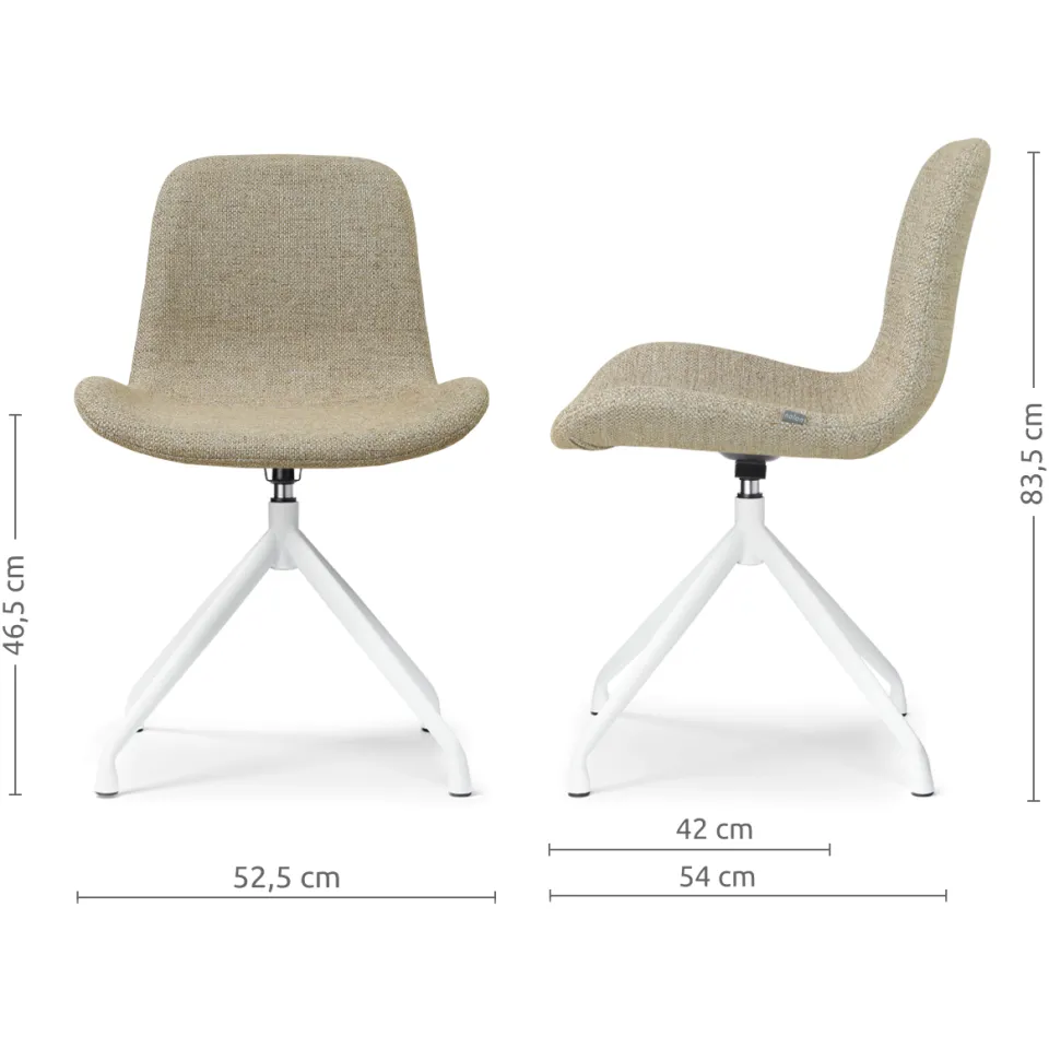 Nolon Nola-Fé draaibare eetkamerstoel taupe melange - wit onderstel, foto 3