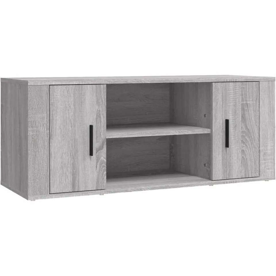 vidaXL Tv-meubel 100x35x40 cm bewerkt hout grijs sonoma eikenkleurig