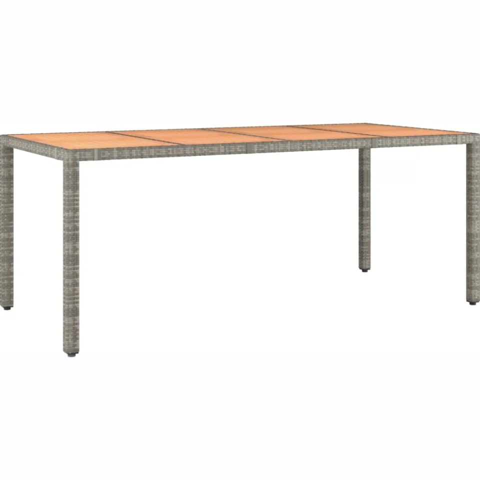 vidaXL 7-delige Bistroset met kussens poly rattan grijs, foto 4