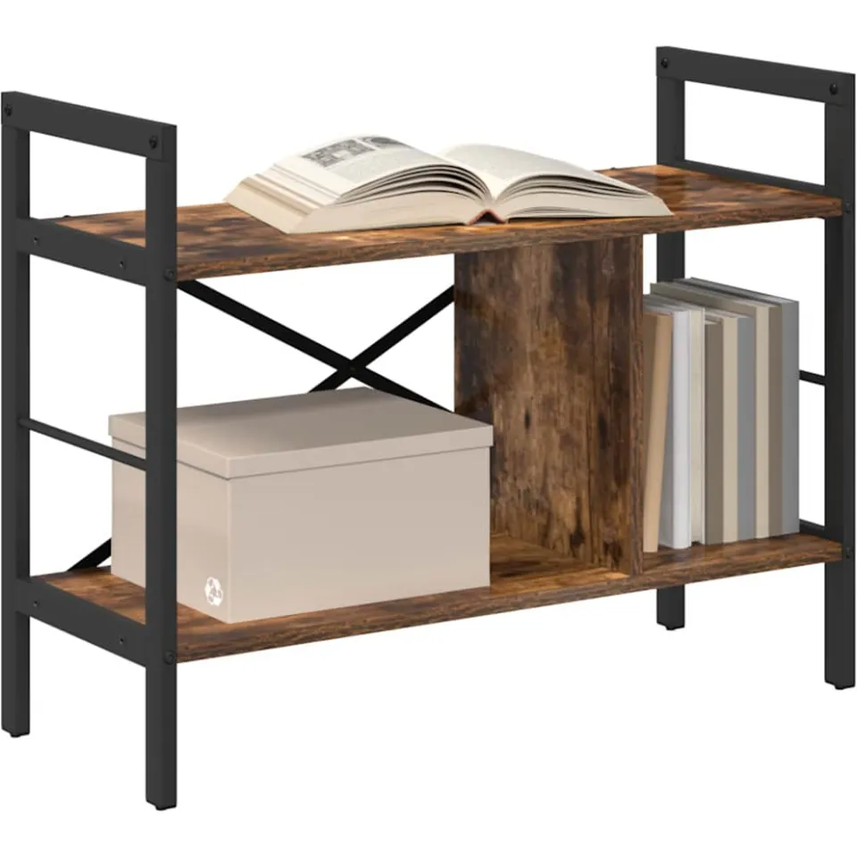 vidaXL Boekenkast Gerookt eiken 75 x 30 x 58,5 cm Bewerkt hout 3-laags Bruin
