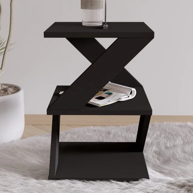 Skye Decor , Bijzettafel, Albeni - Black, Gemelamineerde spaanplaat, Zwart, 29,6 x 29,6 x 54,2 cm