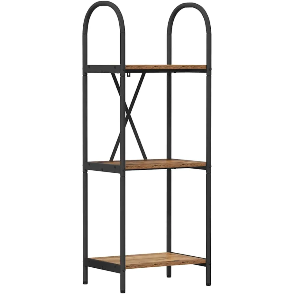 vidaXL Boekenkast 3-laags 40 x 30 x 109 cm Bewerkt hout Oudhout bruin, foto 3