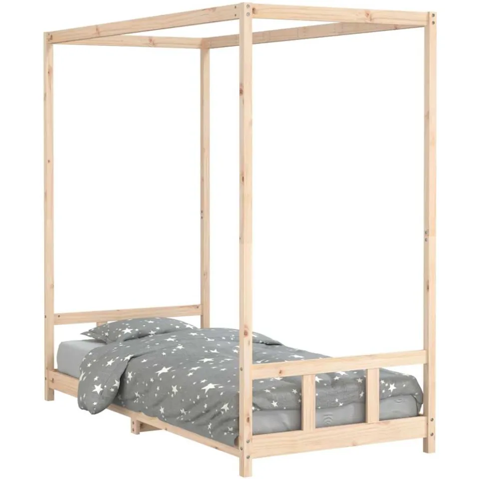 vidaXL Kinderbedframe 90x200 cm massief grenenhout bruin