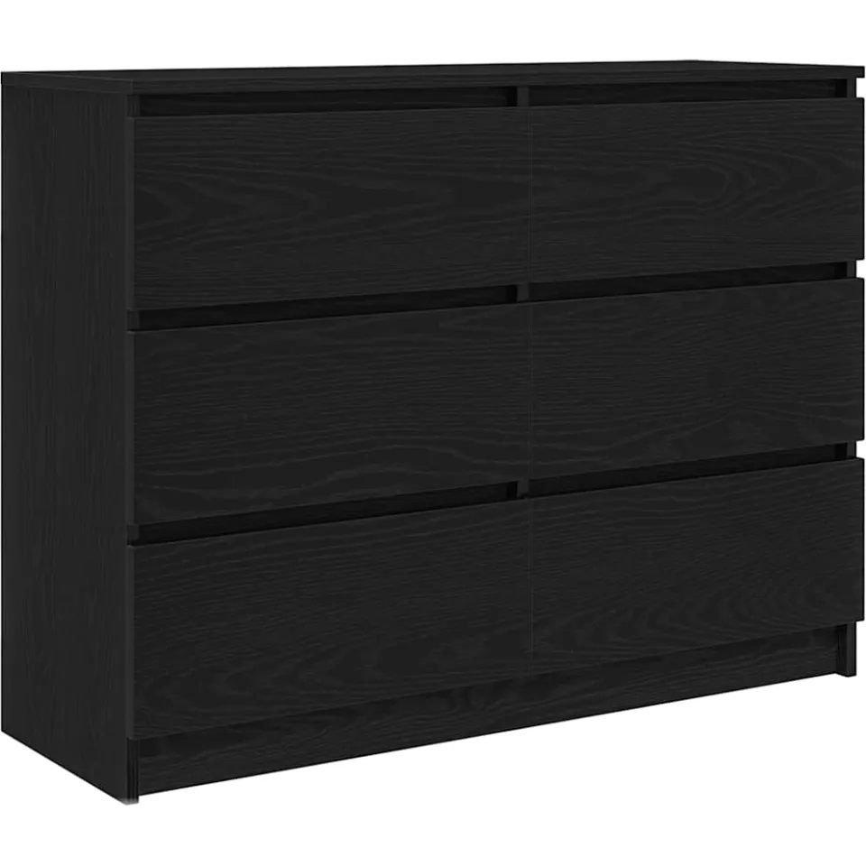 vidaXL Dressoir 100x35x76 cm spaanplaat zwart eikenkleurig