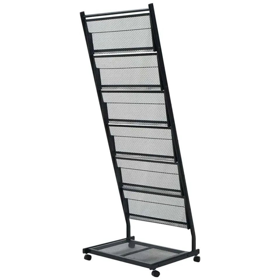 vidaXL Tijdschriftenrek zwart 47,5x43x133 cm A4, foto 2