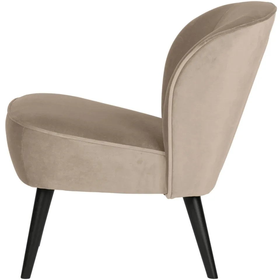 WOOOD Sara Fauteuil - Velvet - Donkerbruin - 71x59x70, foto 3