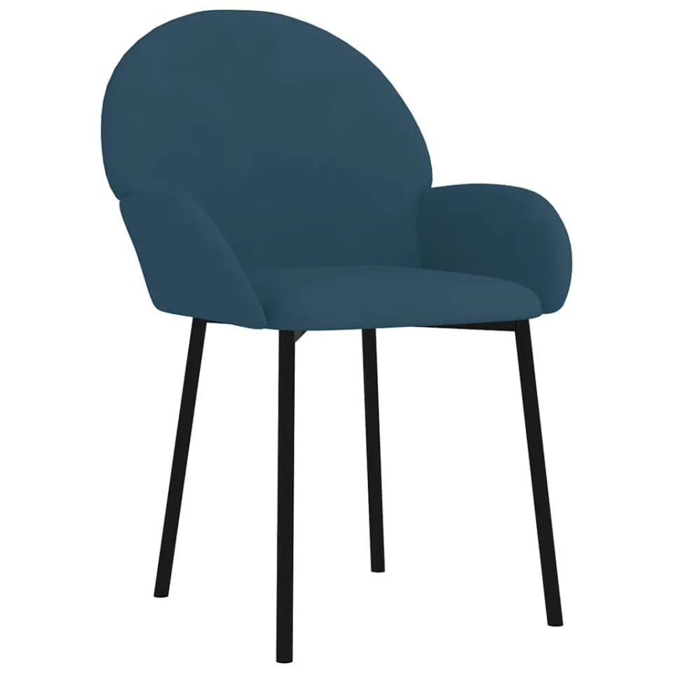 vidaXL Eetkamerstoelen 2 st fluweel blauw, foto 2