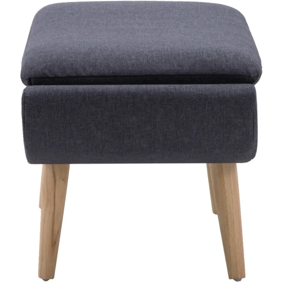 vidaXL Voetenbank 73x43x42 cm stoffen bekleding donkergrijs grijs, foto 3