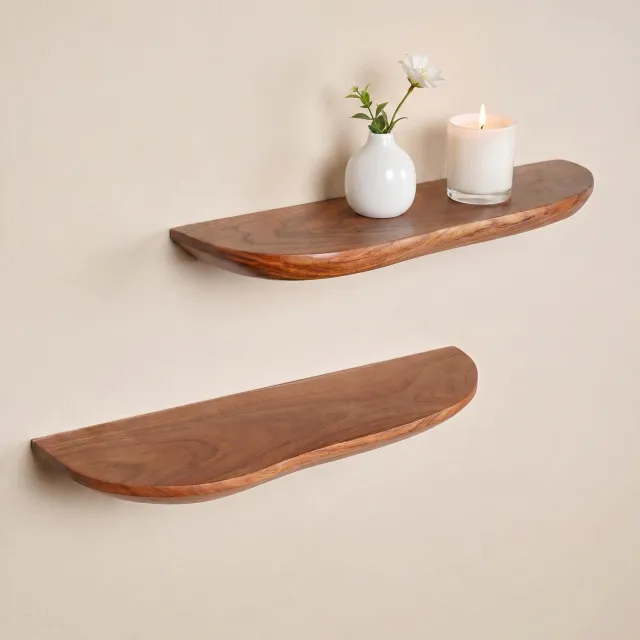 Starfurn Wandplank Live Edge - Bruin - 20x60x4 cm