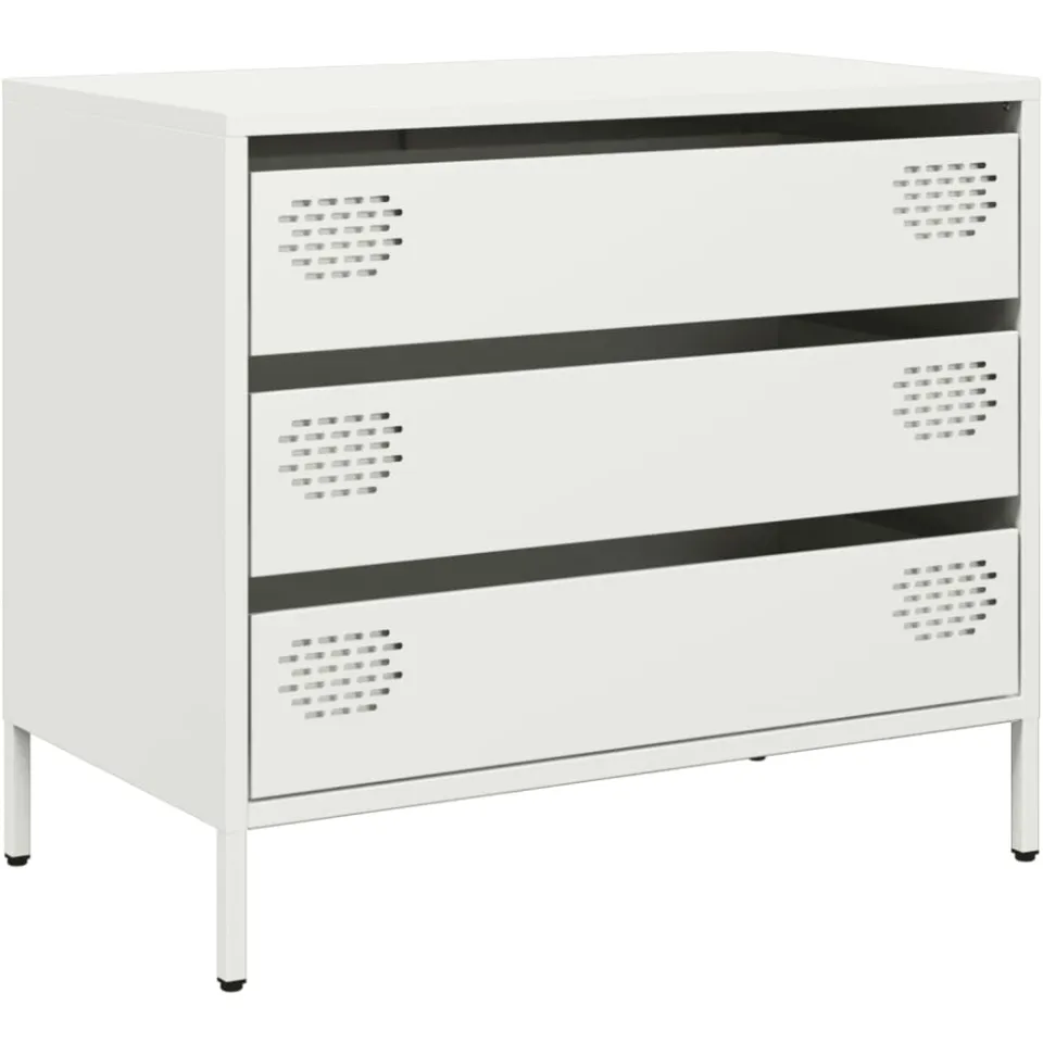 vidaXL Dressoir 68x39x58,5 cm koudgewalst staal wit, foto 3