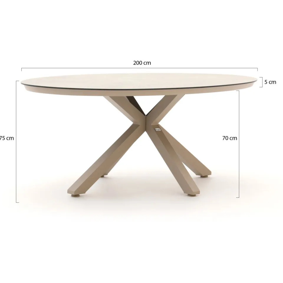 Tierra Outdoor Natal/Oblong 200cm dining tuinset 5-delig taupe, foto 3
