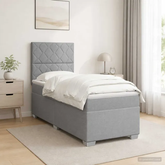 vidaXL Boxspringbed met matras Lichtgrijs 80 x 200 cm Stof