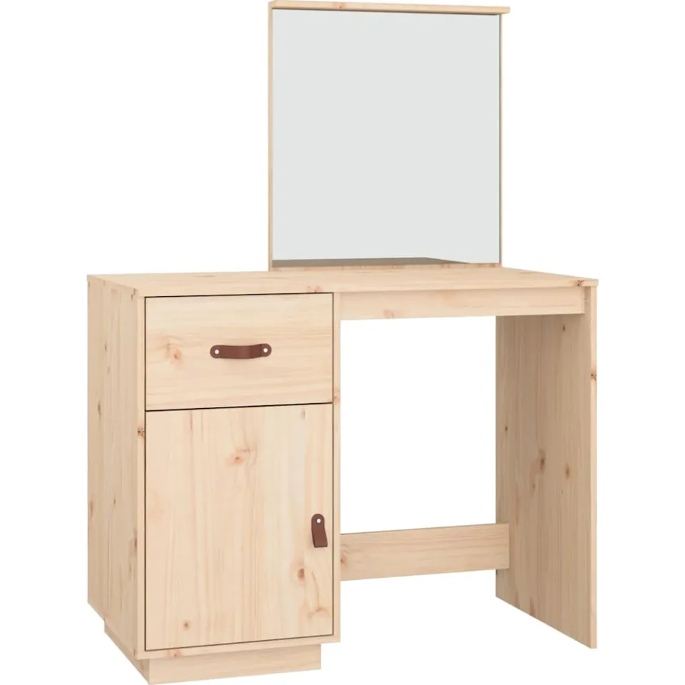 vidaXL Kaptafel 95x50x134 cm massief grenenhout bruin