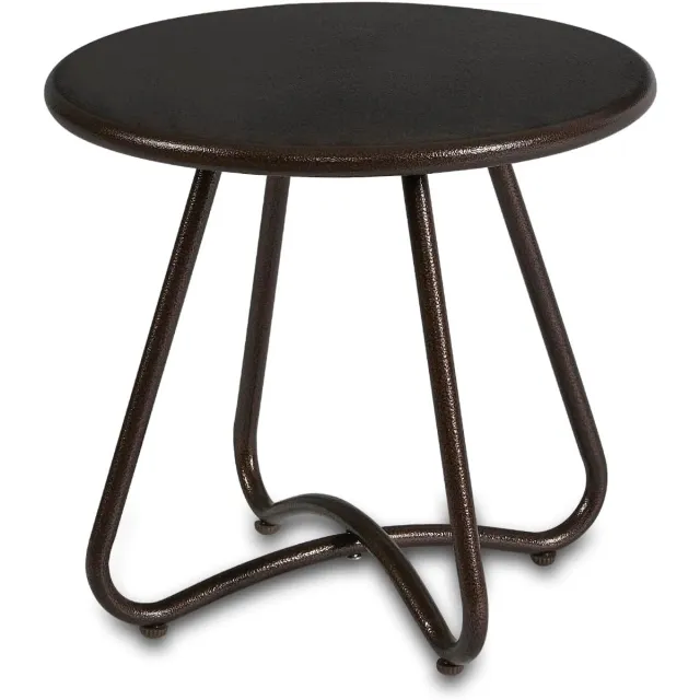 Ibenzoa Duurzame Ronde Tuin- en Interieur Tafel van Kunstleer bruin