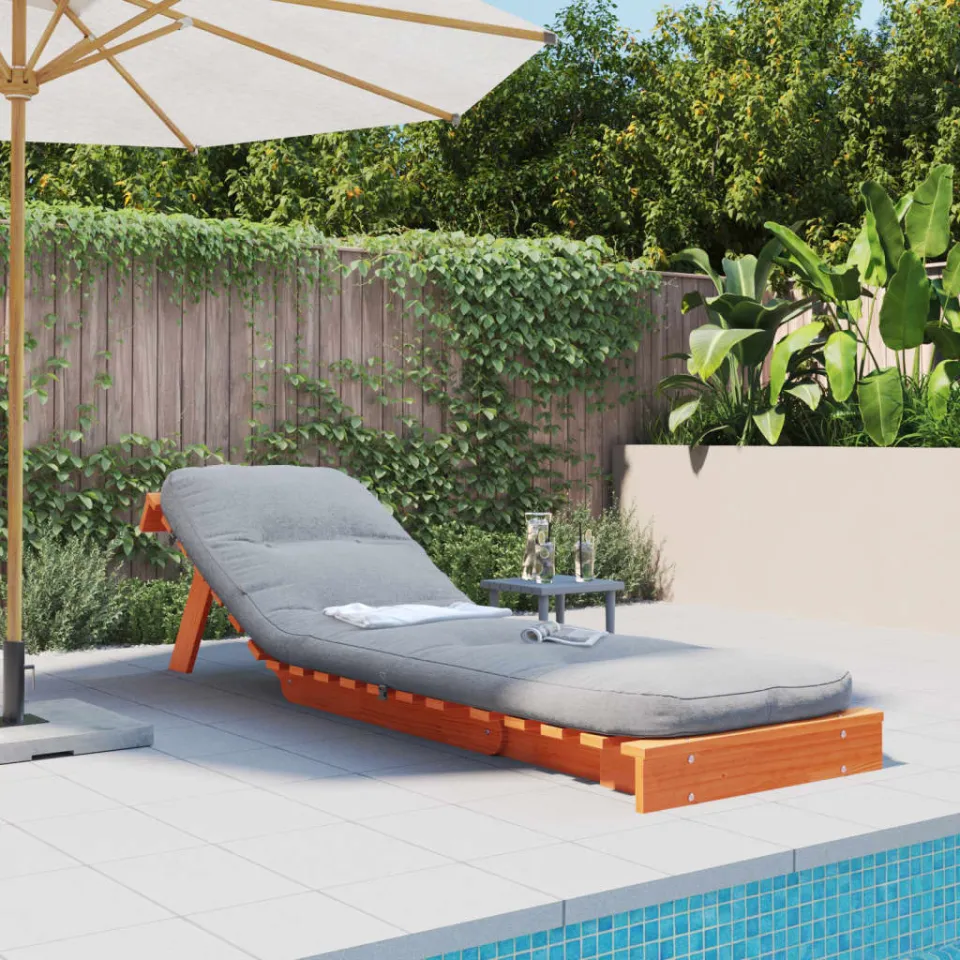 vidaXL Futon slaapbank met matras 60x206x11 cm grenenhout wasbruin bruin, foto 3