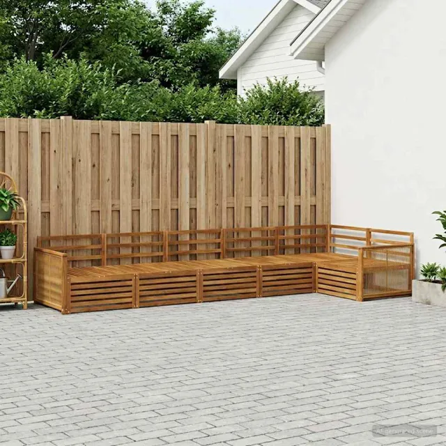 vidaXL Buiten bankenset 6 st 6-zits Naturel Massief Acaciahout
